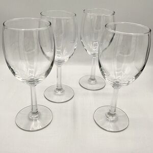 Vintage Minimalist Clear Glass Paneled Stem Wine Glass